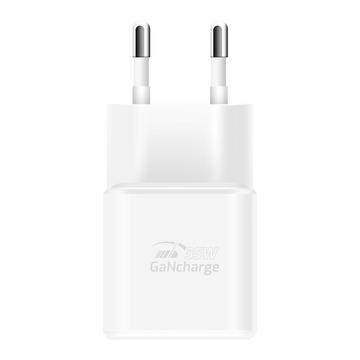 Caricatore USB + USB-C GaN 35W bianco