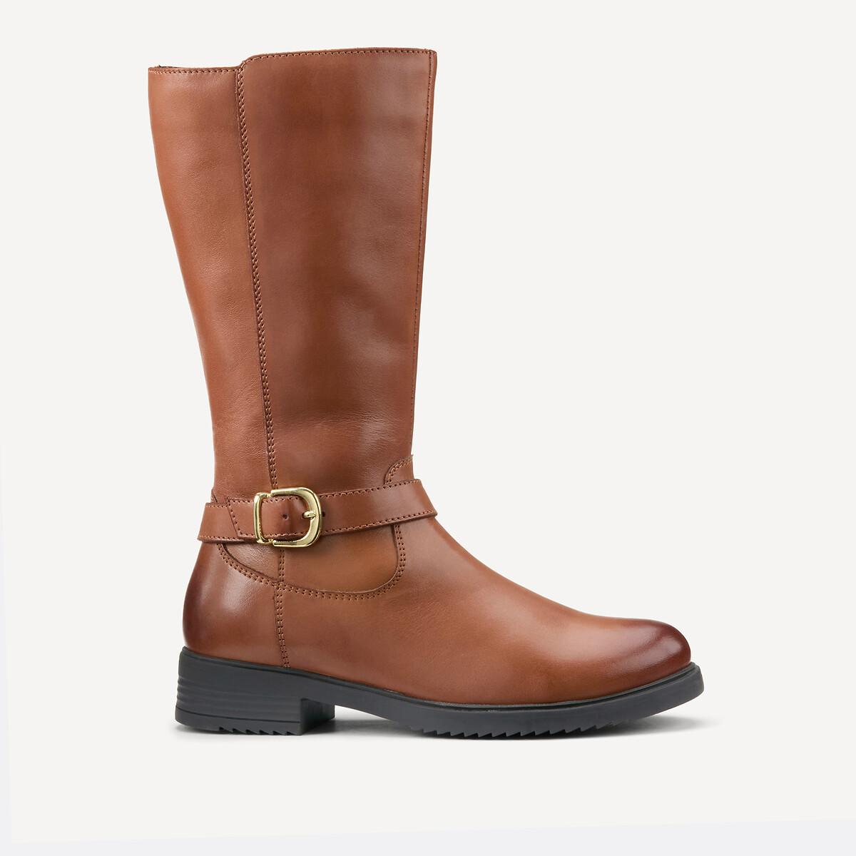 La Redoute Collections  Lederstiefel mit Reissverschluss 