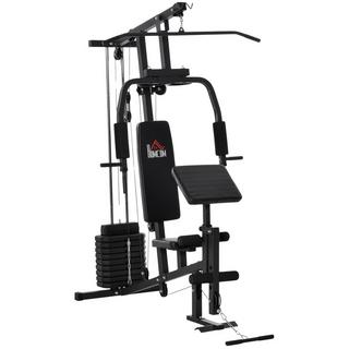 Northio  Gym Multi-Palestra Attrezzatura Fitness Stazione Fitness Centro Fitness Compresi Pesi Con Imbottitura A Rulli Acciaio Pelle Artificiale Nero 148 X 108 X 207 Cm 