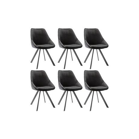 Vente-unique Lot de 6 chaises VIENNA Velours Métal  