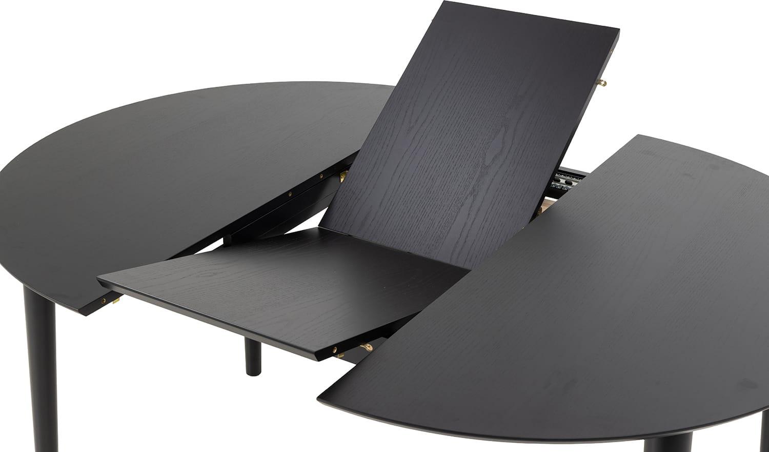 mutoni Table à manger rétro noire 115-154x115  