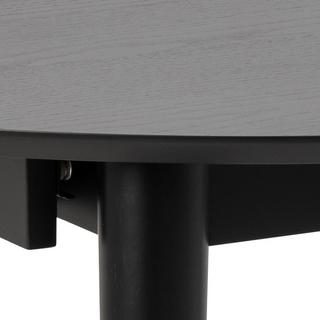 mutoni Table à manger rétro noire 115-154x115  