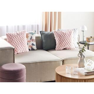 Beliani Dekokissen 2er Set aus Webpelz Boho PURSLANE  