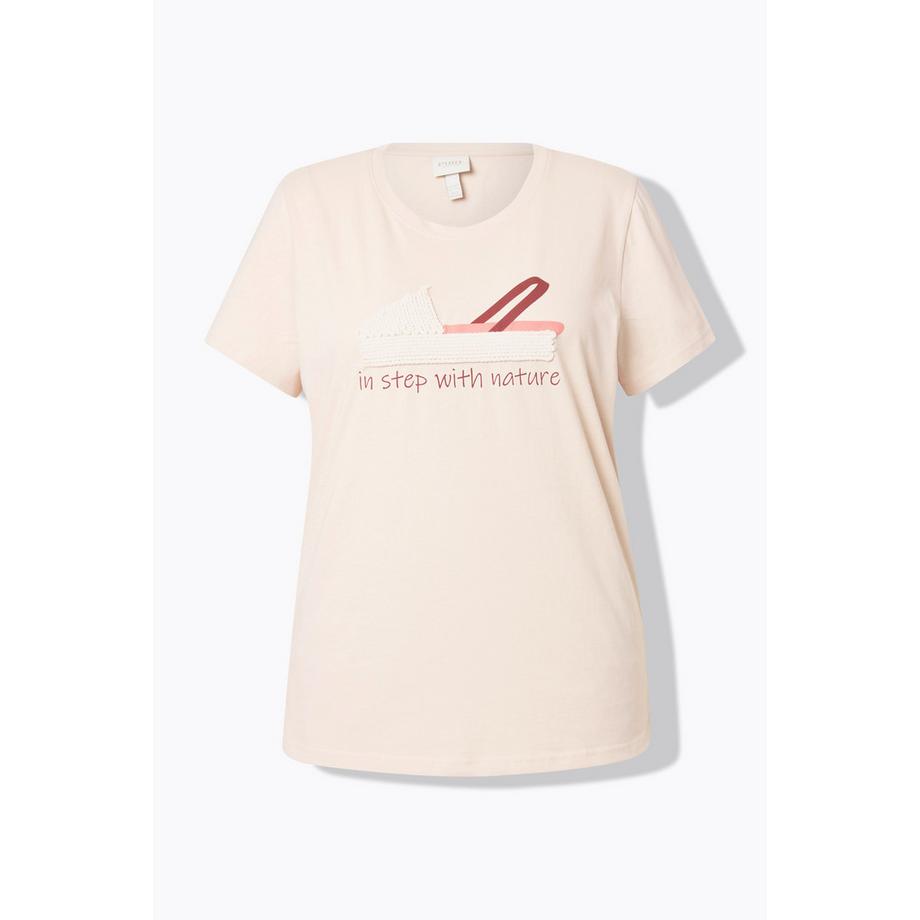 Ulla Popken T-shirt Stampa Scarpa Girocollo Mezze Maniche  