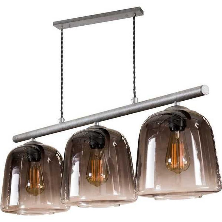 Hängelampe Grey shaded 3L altsilber