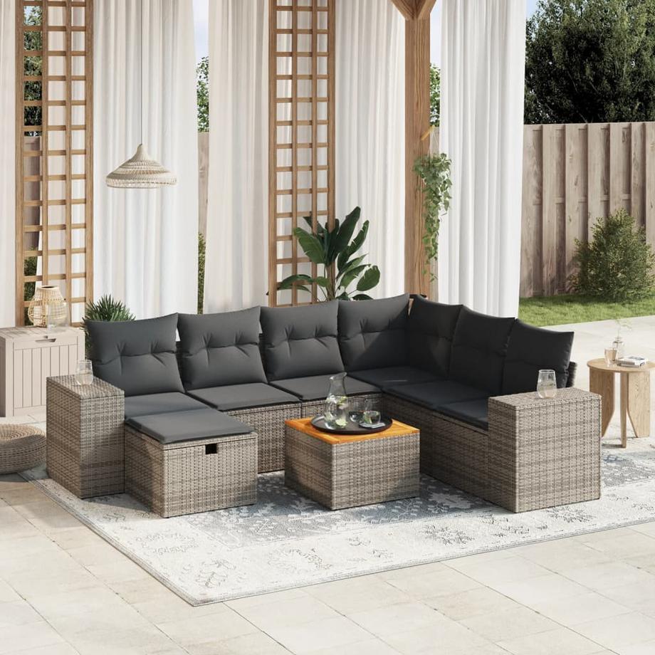 VidaXL Ensemble de canapés de jardin rotin synthétique  