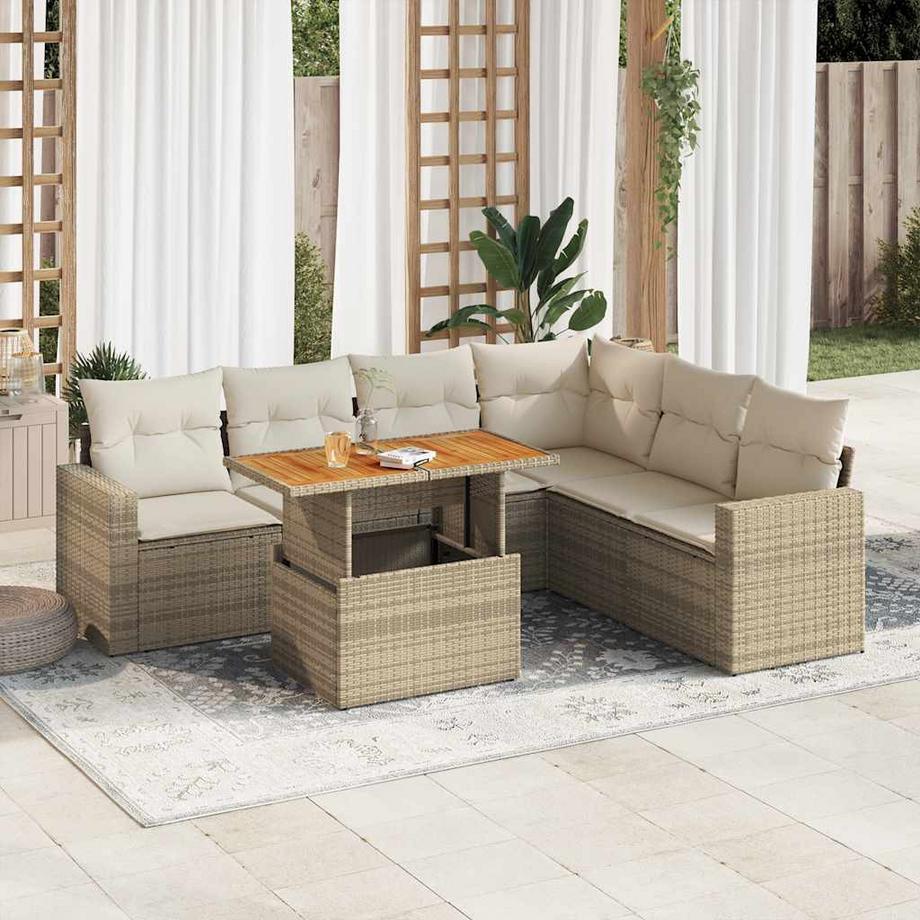 VidaXL Ensemble de canapés de jardin rotin synthétique  