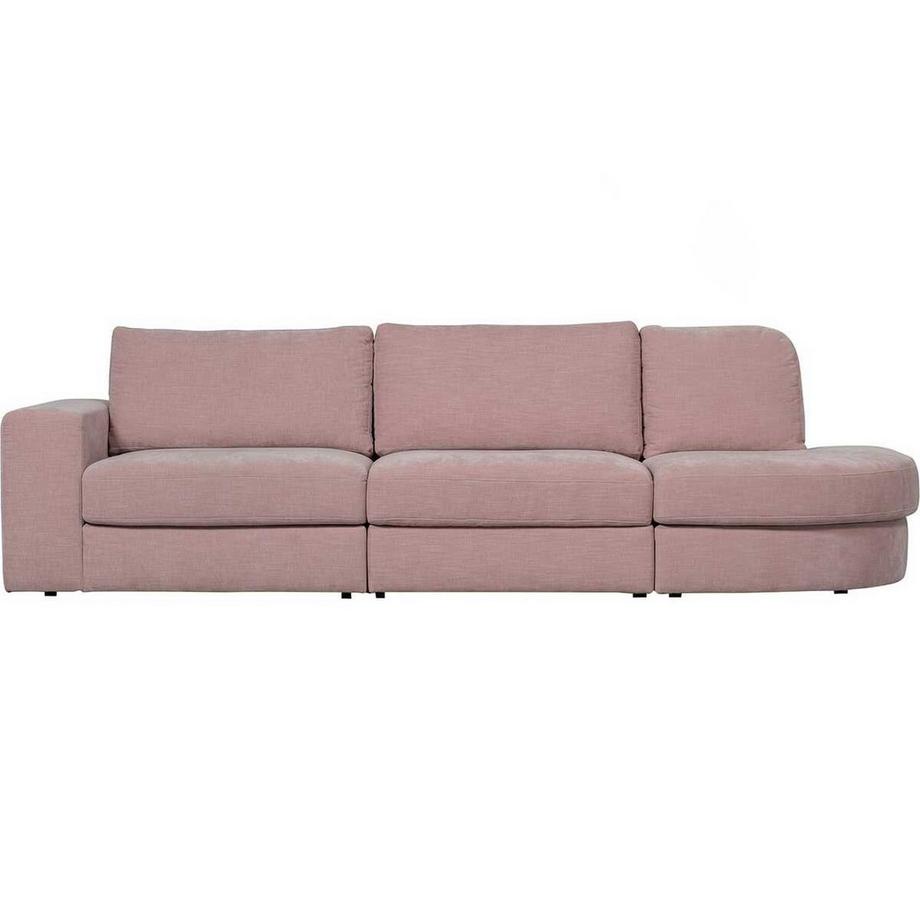 Divano Family 2,5 posti arrotondato a destra rosa 298x98