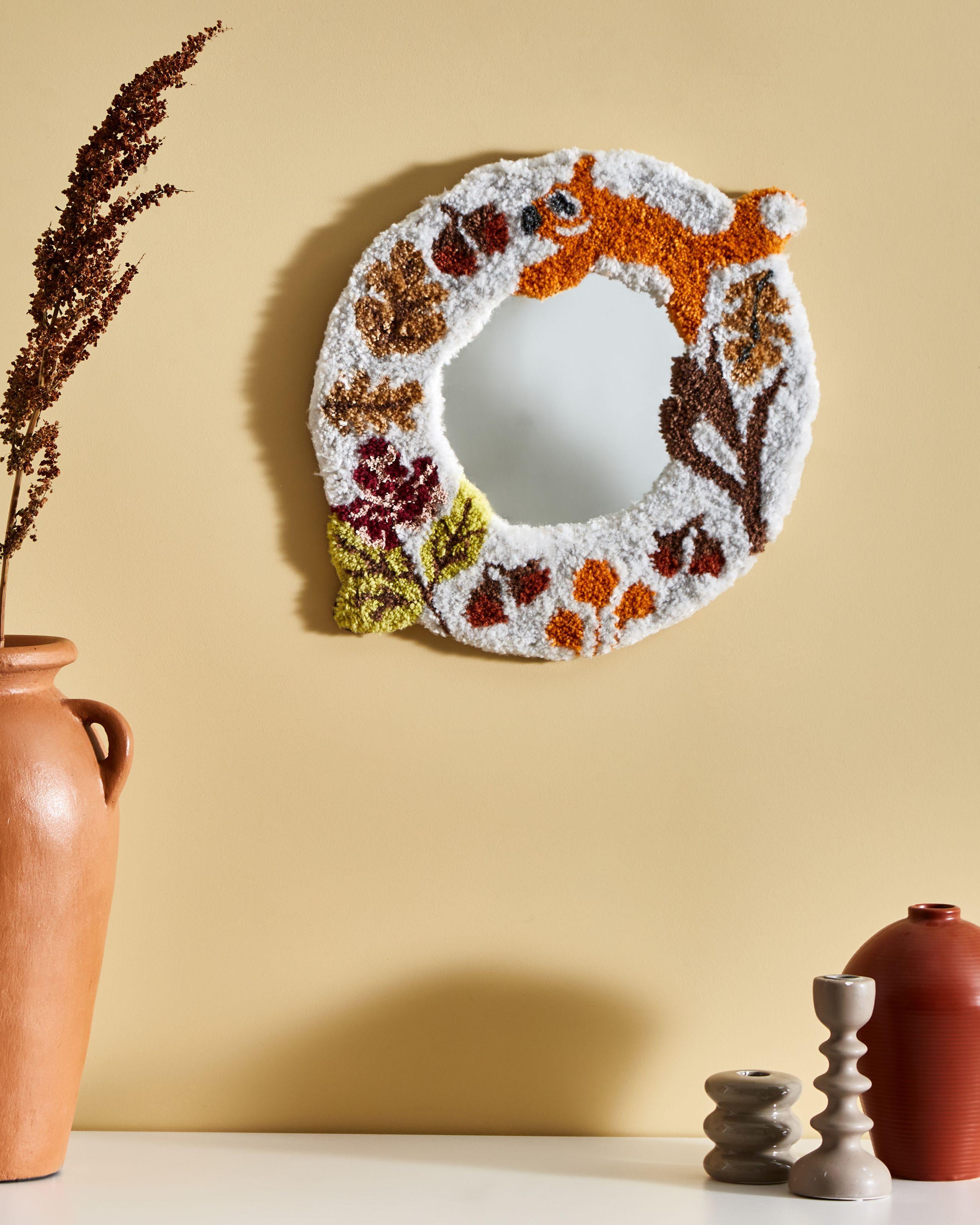 Beliani Wandspiegel aus Baumwolle Retro BORITI  