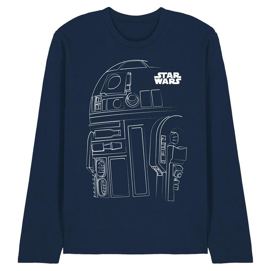 Maglietta R2d2 Outline Manica Lunga