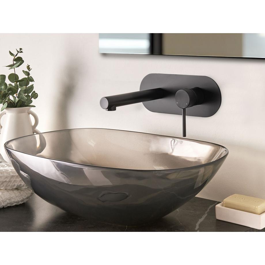 Beliani rubinetto miscelatore da parete per lavabo en Ottone  CLAVIJO  