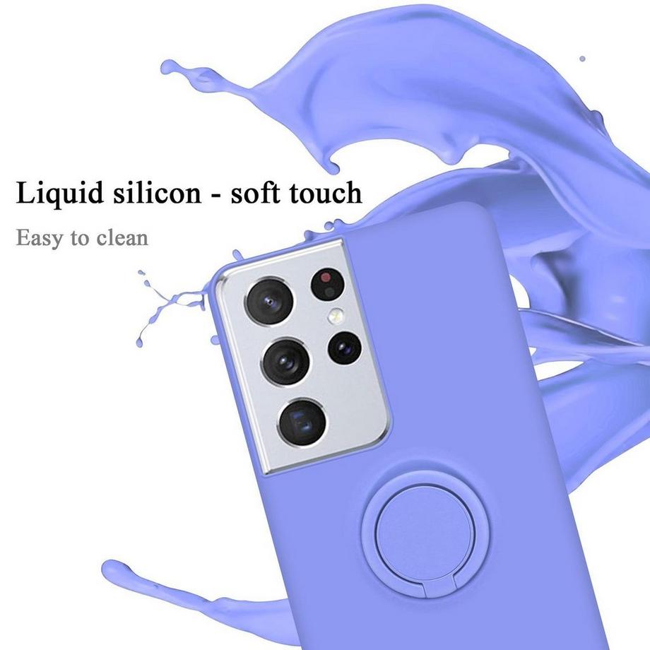 Cadorabo  Housse compatible avec Samsung Galaxy S21 ULTRA - Coque de protection en silicone TPU flexible avec anneau 