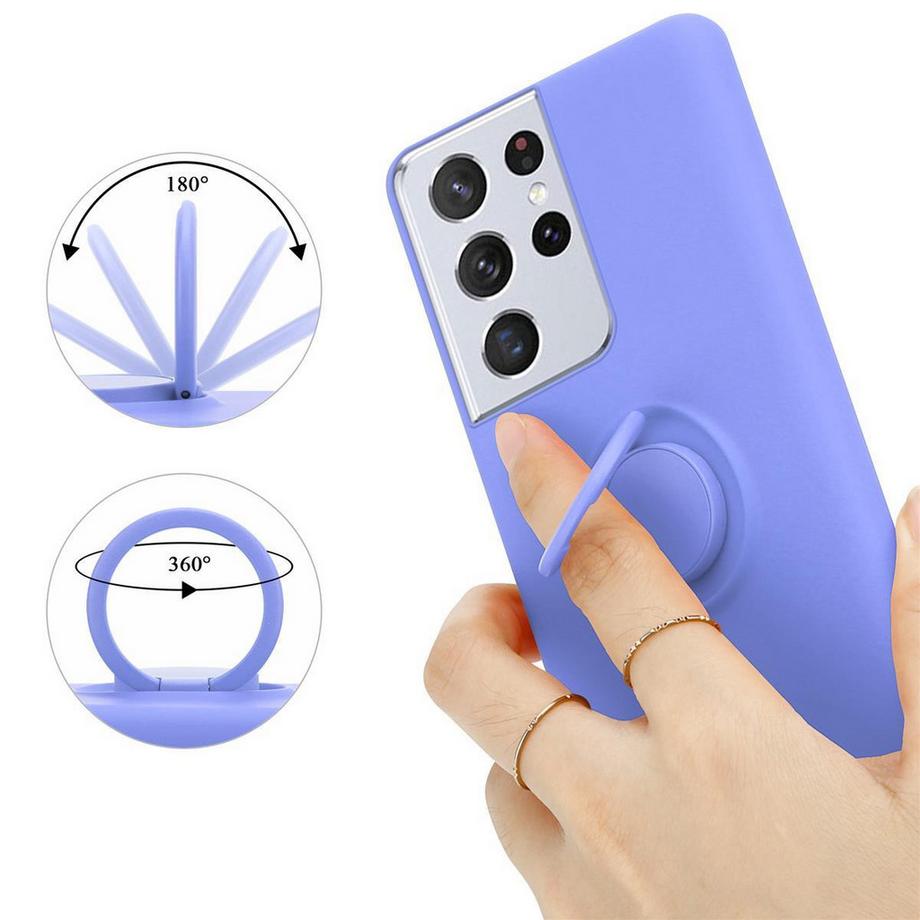 Cadorabo  Housse compatible avec Samsung Galaxy S21 ULTRA - Coque de protection en silicone TPU flexible avec anneau 