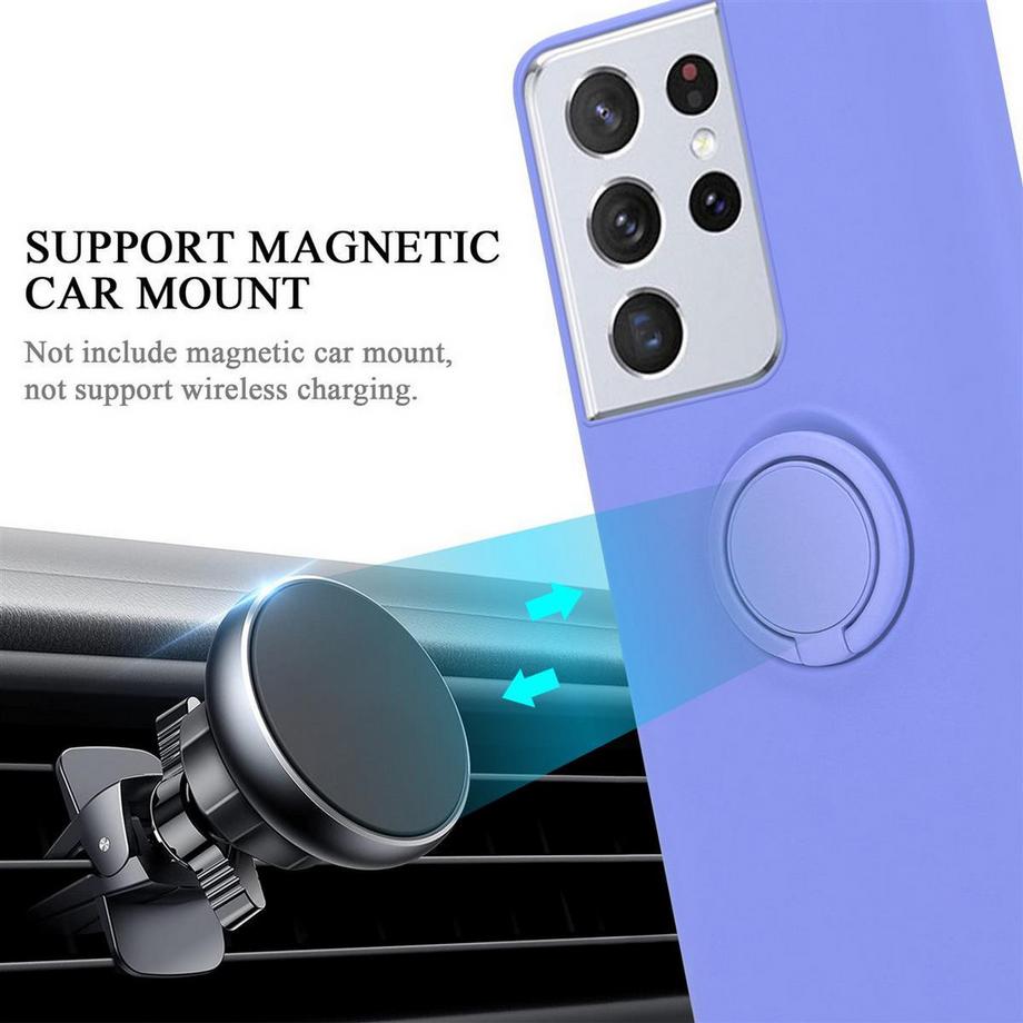 Cadorabo  Housse compatible avec Samsung Galaxy S21 ULTRA - Coque de protection en silicone TPU flexible avec anneau 