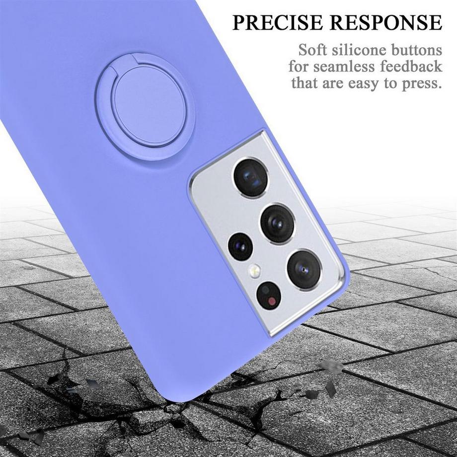 Cadorabo  Housse compatible avec Samsung Galaxy S21 ULTRA - Coque de protection en silicone TPU flexible avec anneau 