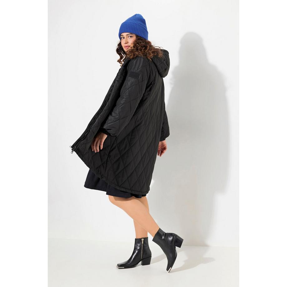 Ulla Popken Manteau matelassé léger imperméable fermeture éclair à double sens  