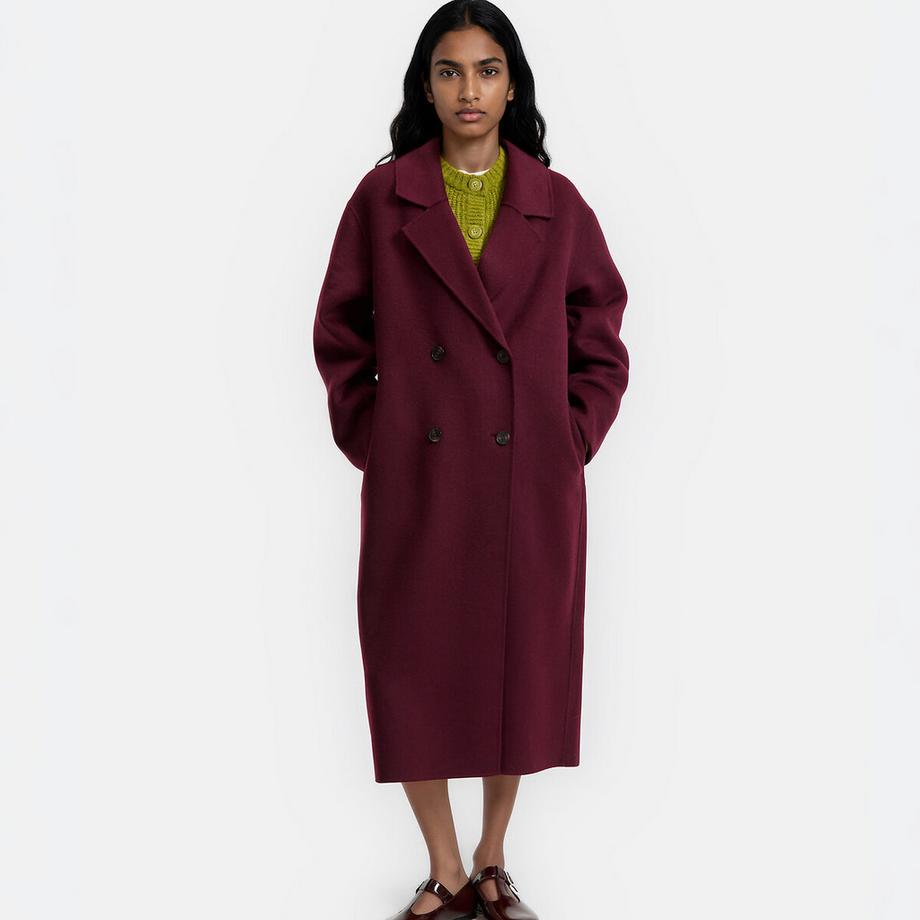 Manteau croisé oversize fait main