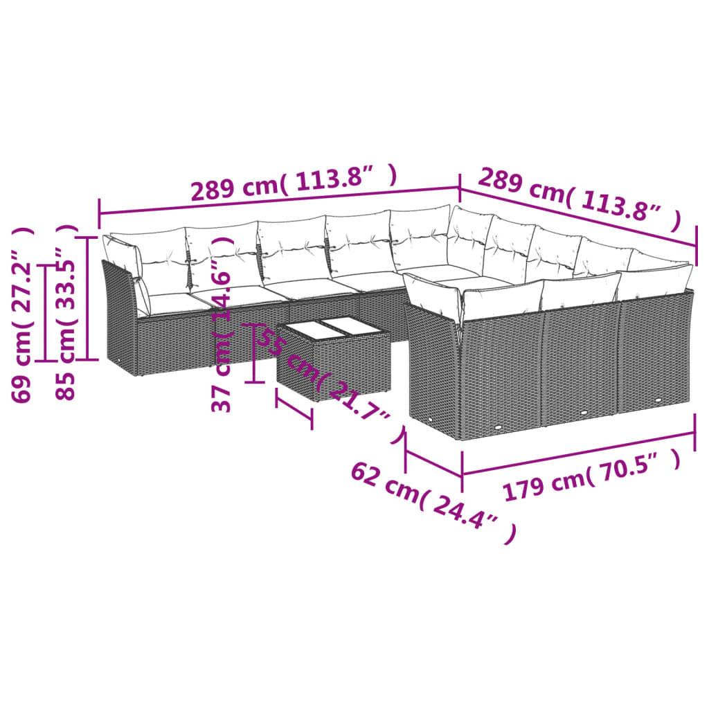 VidaXL set divano da giardino Polirattan  