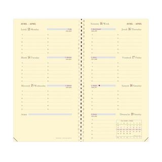 Quo Vadis Quo Vadis - Terminkalender - Spiralbindung - 2025 - Planorizon - Die Woche Horizontal - Französisch - Impala - Schwarz - 8,8x17 cm - Clairefontaine-Papier Elfenbein - Hergestellt in Frankreich  