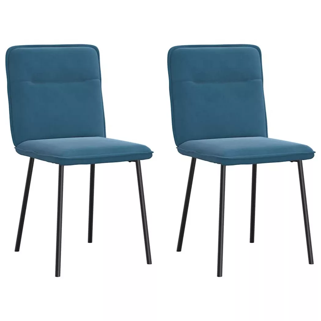 VidaXL - Chaise de salle à manger velours, One Size, Bleu