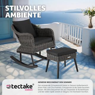 Tectake Rattan Schaukelstuhl Rovigo 150kg  