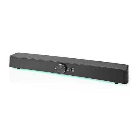 Nedis  Gaming-Lautsprecher | Lautsprecherkanäle: 2.0 | USB-Power | 3,5 mm Male | 30 W | LED | Lautstärkeregler | Anschlussausgang: 1x 3,5 mm 