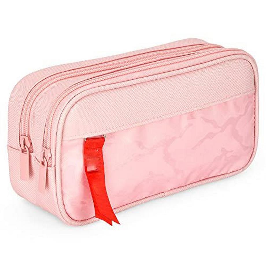 Only-bags.store  Große Kapazität Leinwand Mäppchen, Mehrlagige Studenten Federmäppchen Federtasche Schlampermäppchen 