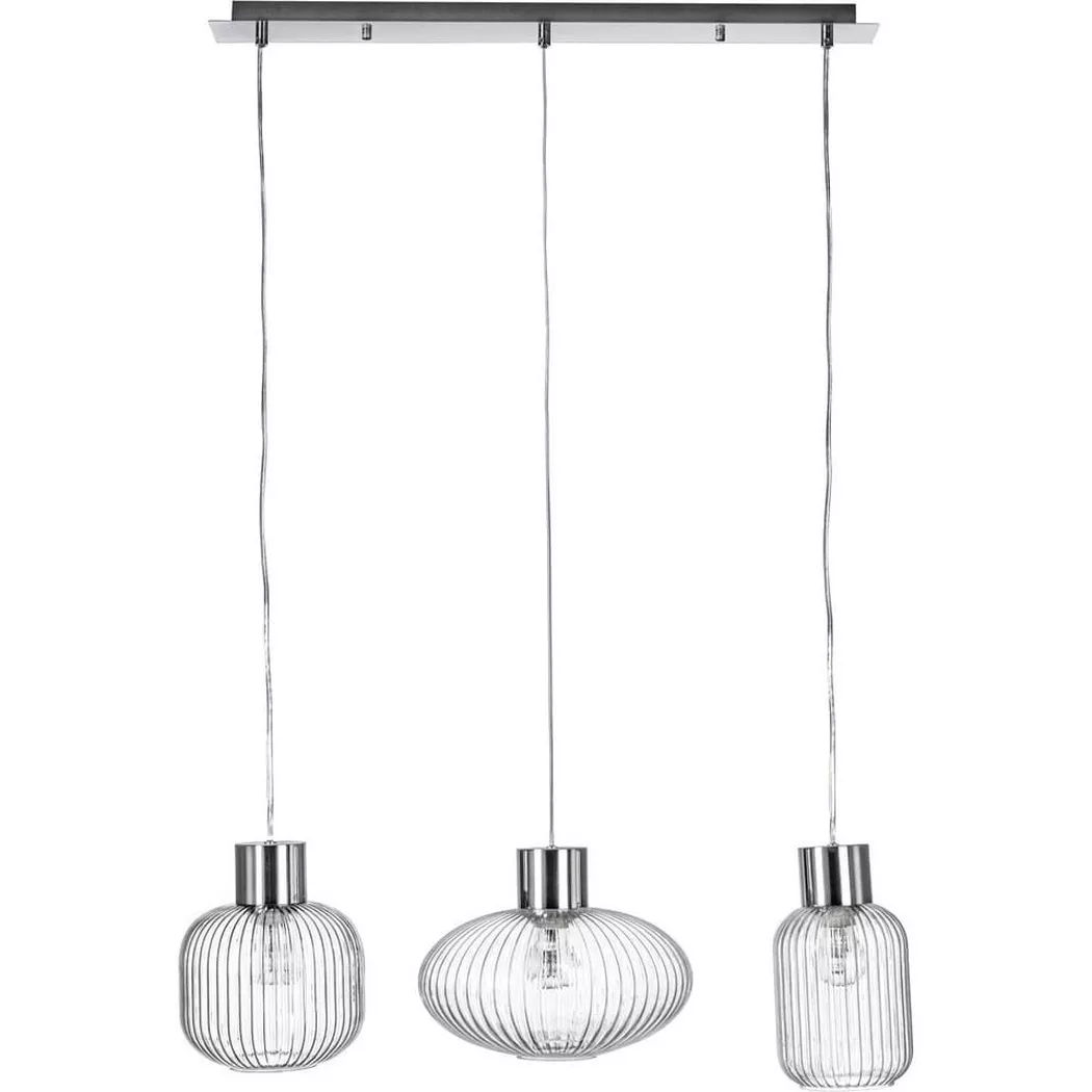 mutoni – Deckenleuchte Showy 3 Leuchten transparent silber, One Size, Silber