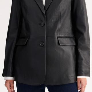 La Redoute Collections Blazer coupe droite en cuir d'agneau  