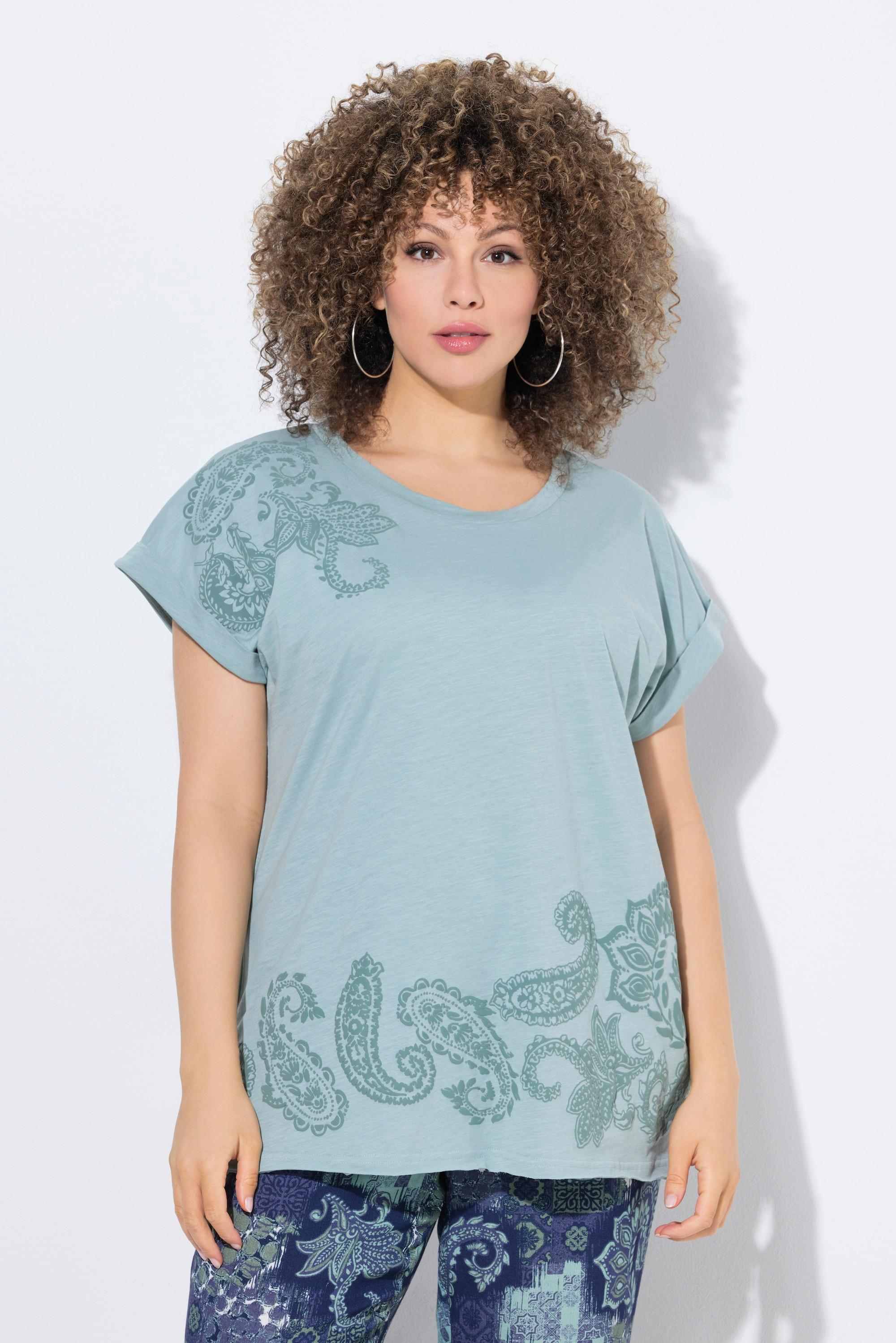 Ulla Popken T-shirt Oversize Imprimé 3D Col Rond Manches Courtes  