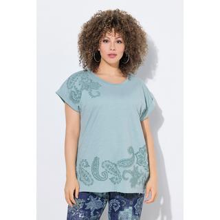 Ulla Popken T-shirt Oversize Imprimé 3D Col Rond Manches Courtes  