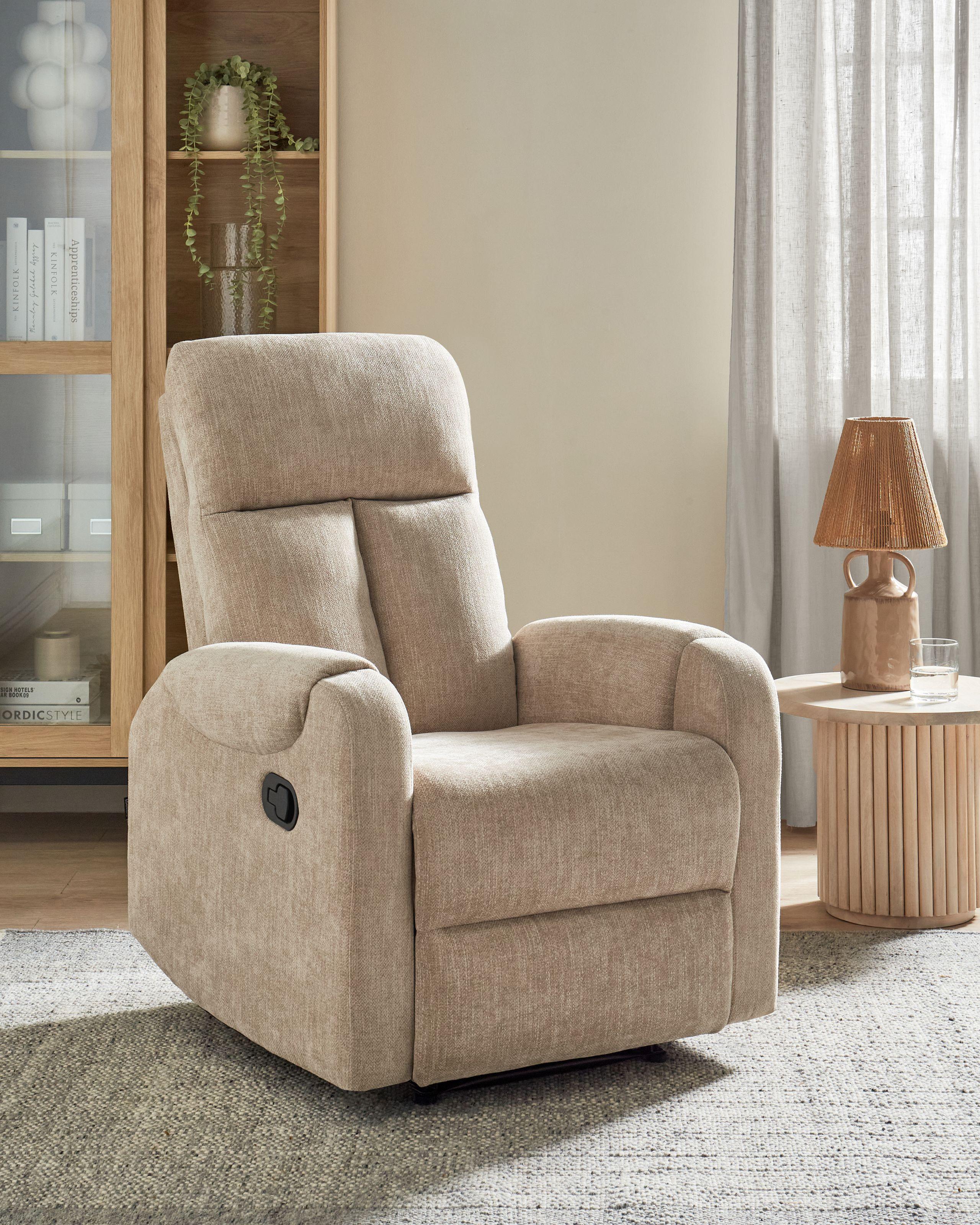 Beliani Fauteuil inclinable en Polyester Traditionnel SOMERO  