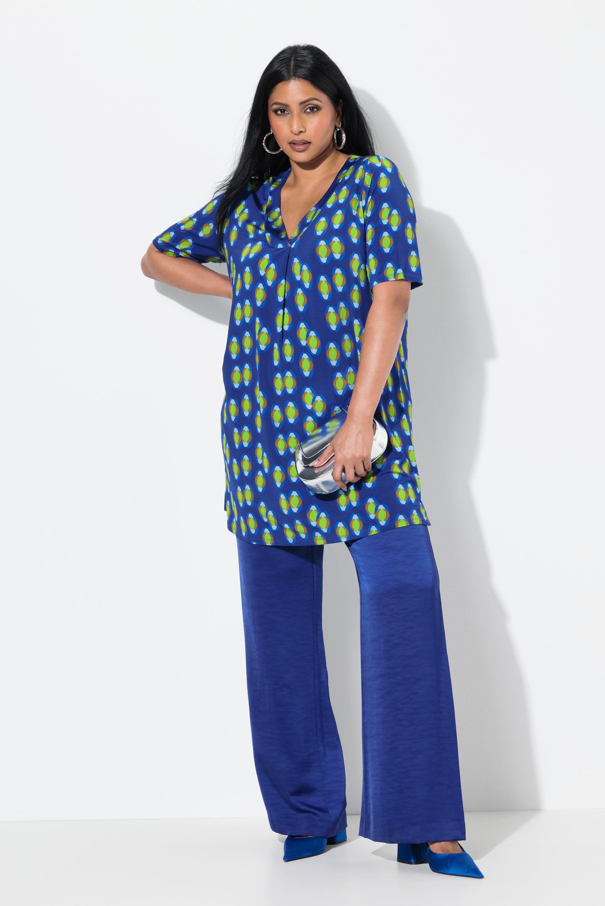 Ulla Popken Slinky A-Line Scollo a V Mezze Maniche Maglia Lunga  