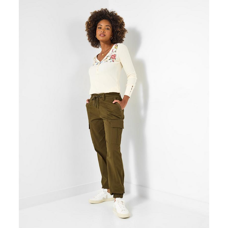 Joe Browns Pantalon Cargo Kaki Réglable  