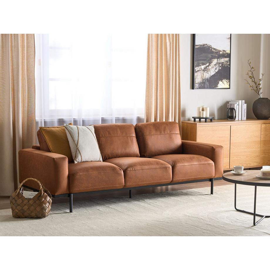 Beliani Canapé 3 places en Tissu Moderne SOVIK  