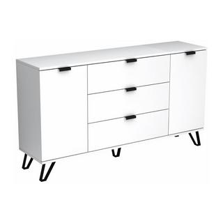 Vente-unique  Credenza con 2 ante e 3 cassetti Bianco e Nero  - MENODA 