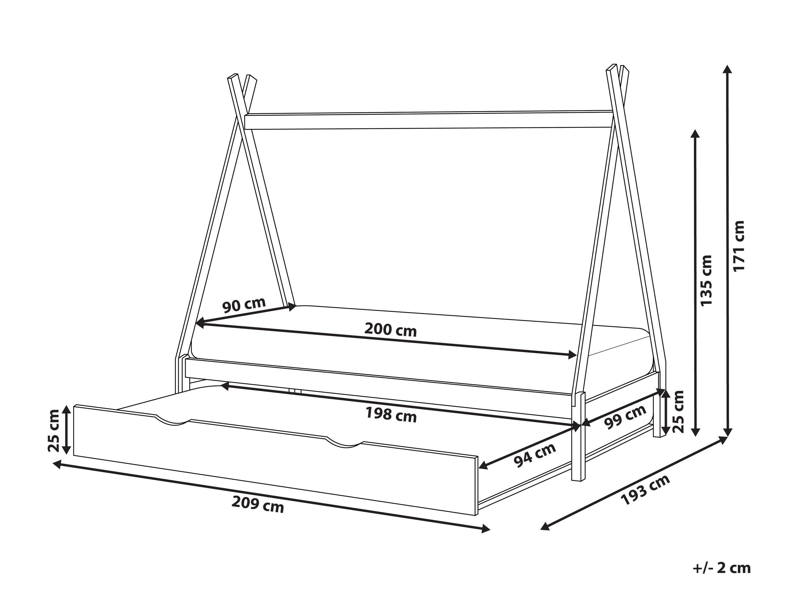 Beliani Letto estraibile per bambini en Legno di pino Moderno TALMONTIERS  