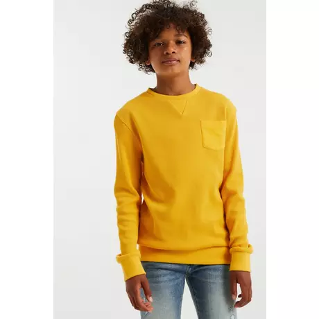 WE Fashion Jungen-Langarmshirt mit Strukturmuster  Gelb Bunt