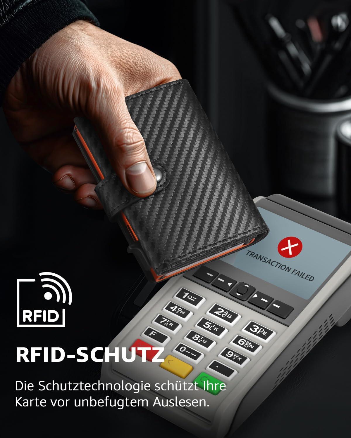 Only-bags.store Schlankes Portemonnaie mit Münzfach RFID-Schutz  