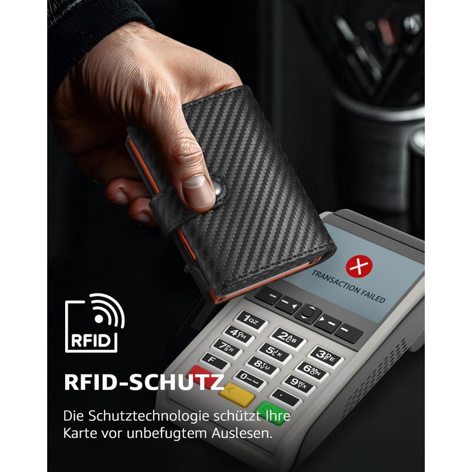 Only-bags.store Schlankes Portemonnaie mit Münzfach RFID-Schutz  