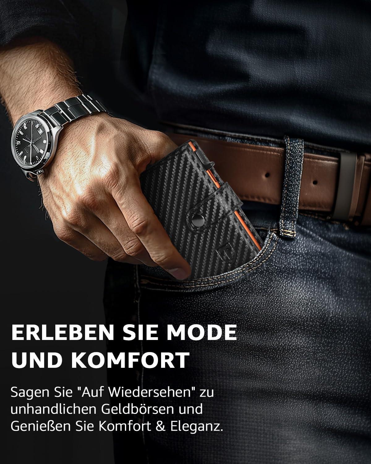 Only-bags.store Schlankes Portemonnaie mit Münzfach RFID-Schutz  