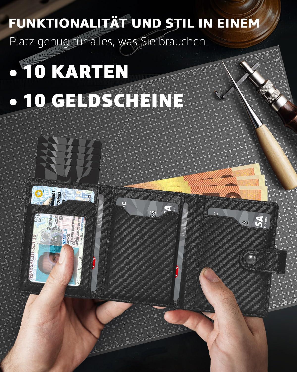 Only-bags.store Schlankes Portemonnaie mit Münzfach RFID-Schutz  