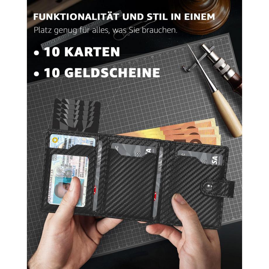 Only-bags.store Schlankes Portemonnaie mit Münzfach RFID-Schutz  