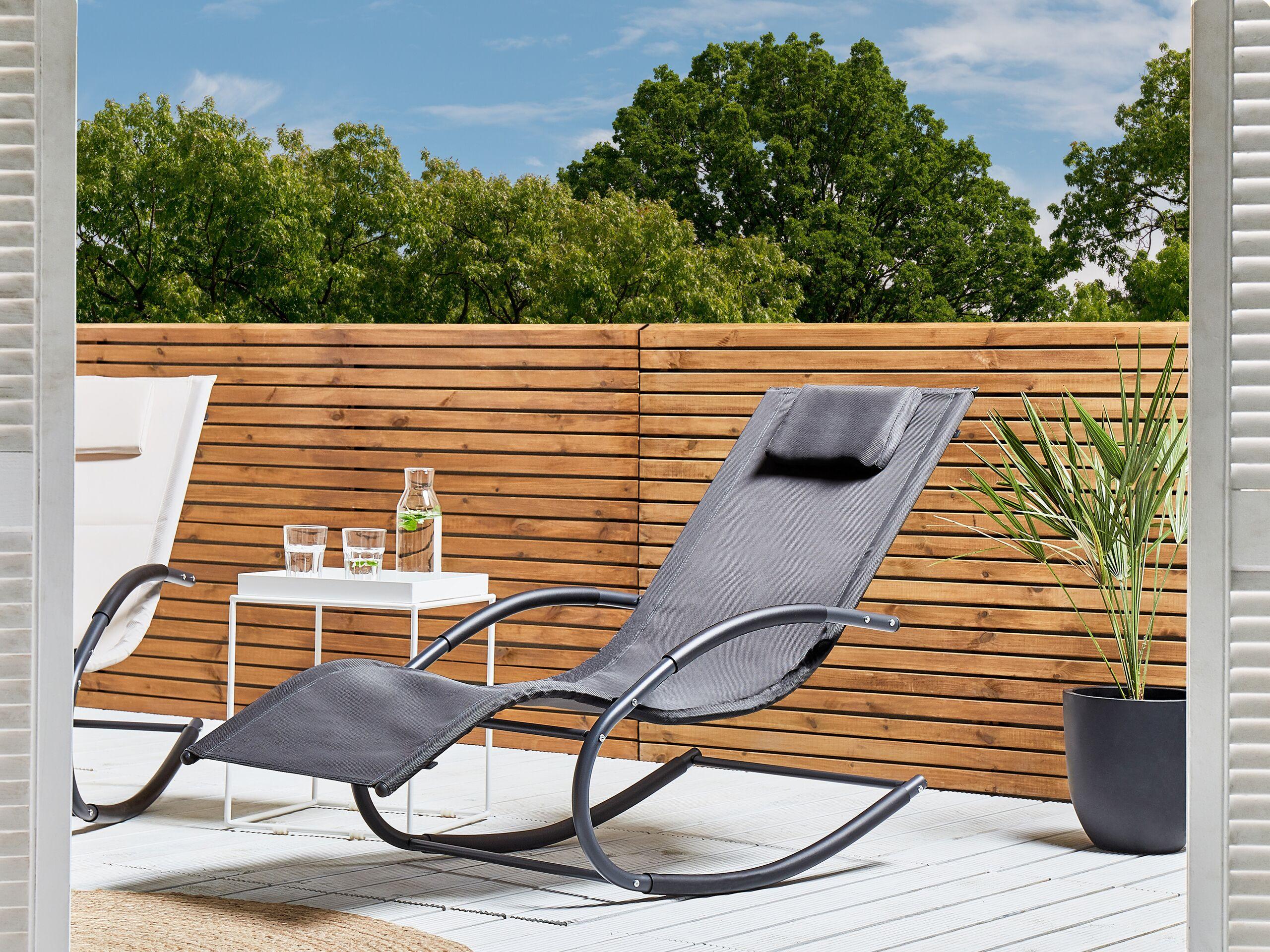 Beliani Lettino Prendisole a Dondolo en Acciaio Moderno CARANO II  