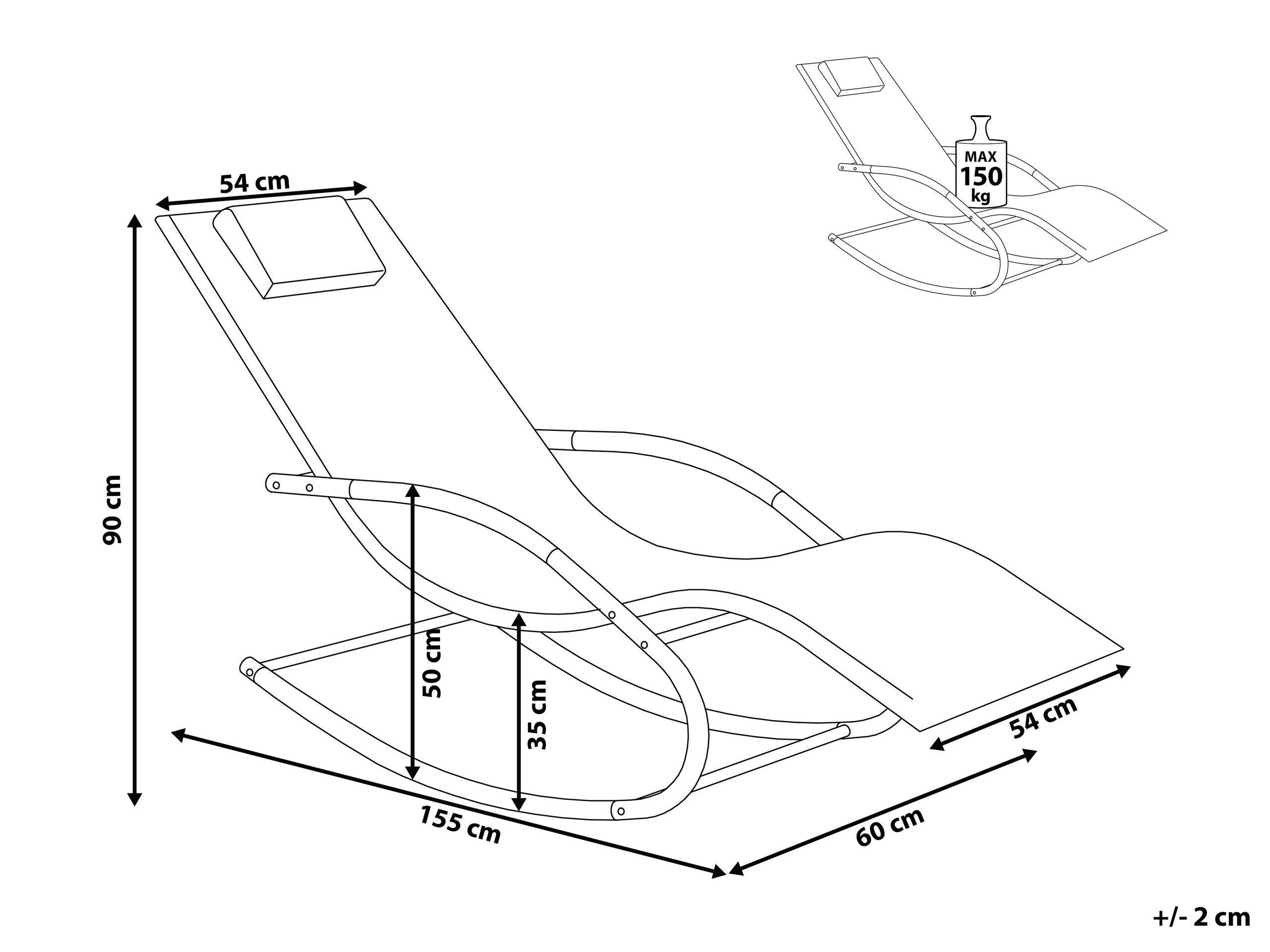 Beliani Lettino Prendisole a Dondolo en Acciaio Moderno CARANO II  