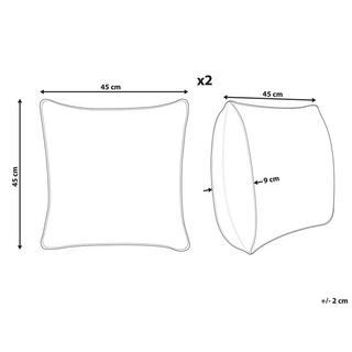 Beliani Set di 2 cuscini en Velluto Moderno BLUESTEM  