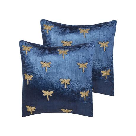 Beliani Lot de 2 coussins décoratifs en Velours Moderne BLUESTEM  