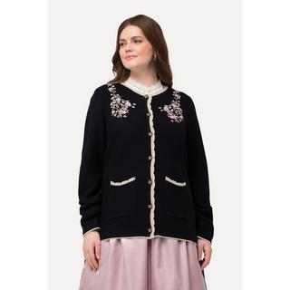 Ulla Popken  Cardigan de tenue traditionnelle bavaroise, broderie florale et col rond. Manches longues 