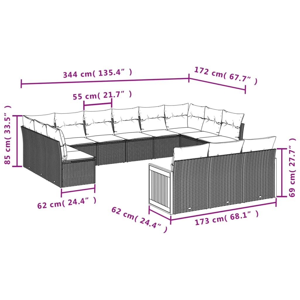 VidaXL Ensemble de canapés de jardin rotin synthétique  