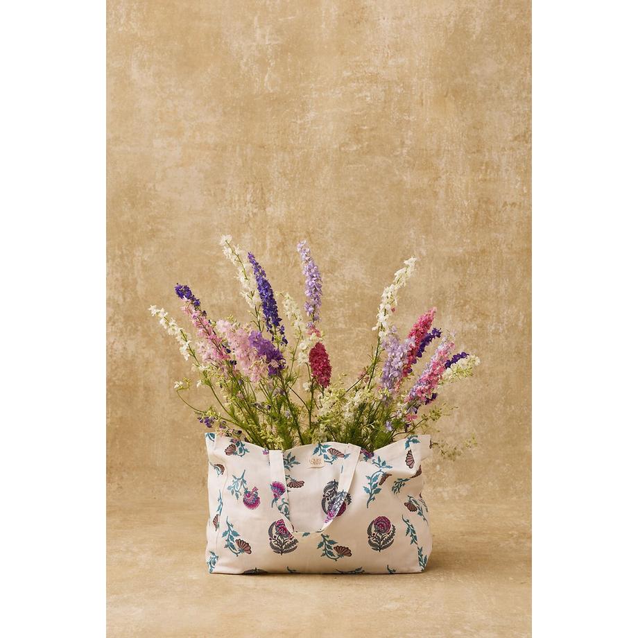 Grosse Tote-Bag BEVERLY mit Blumenmuster